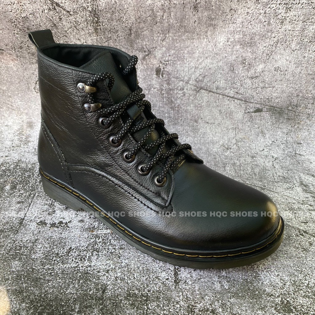 Giày đốc HQC SHOES cổ lửng chất liệu da bò cao cấp đế kếp khâu chắc chắn HQ028