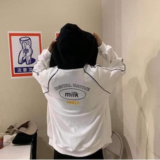 Áo Hoodie zip Milk