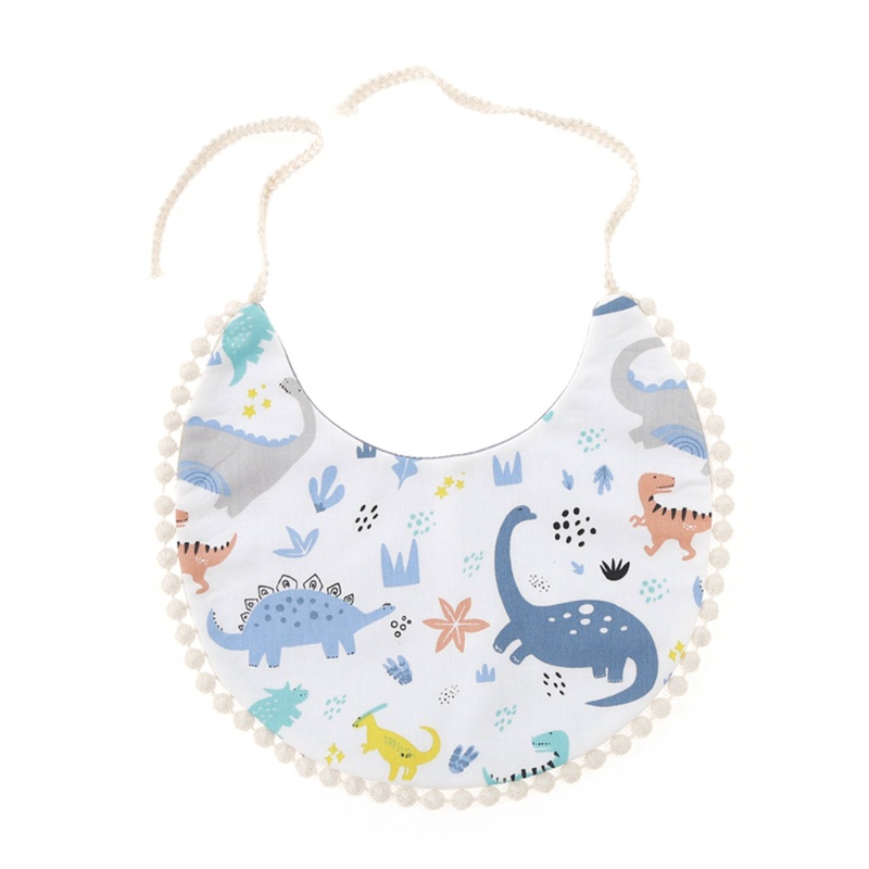 Khăn Yếm Cotton In Họa Tiết Phối Ren Xinh Xắn Cho Bé Sơ Sinh