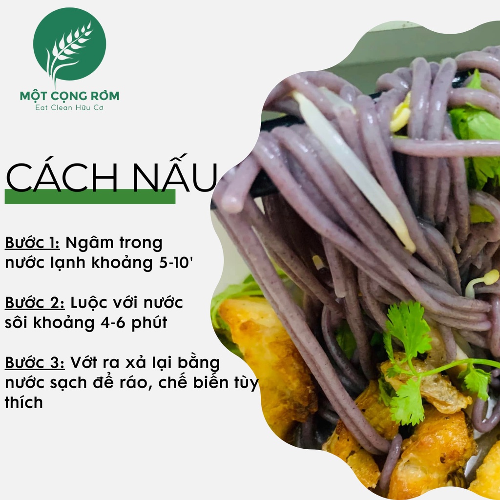 Bún khoai lang tím Nguyên Minh 300gr, bùn mì khoai lang tím cho bé, cho người giảm cân, tiểu đường | Một Cọng Rơm