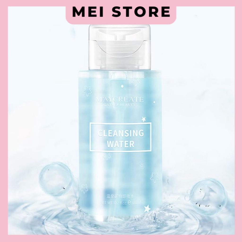 Nước tẩy trang Cleansing Water 300ml làm sạch sâu MayCreate nắp trắng