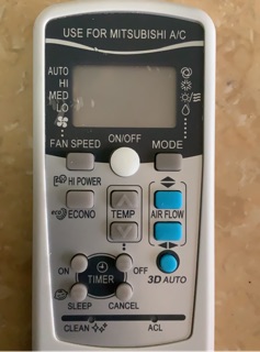 Điều khiển điều hoà Mitsubishi 3D kèm pin
