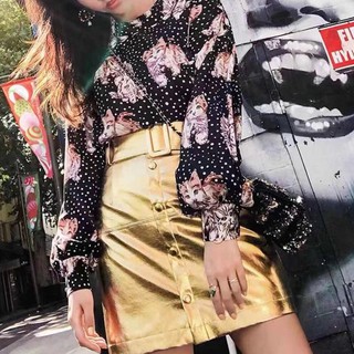 Chân váy da bóng cạp cao QC hot hit