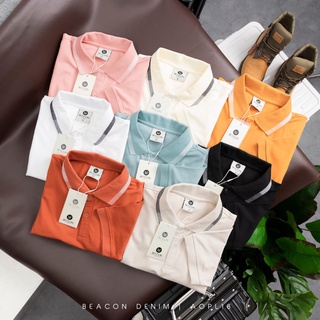 Áo Polo Nam Chất Poly Cotton Trơn Cổ Dệt BỜM SHOP (Beacon Denim cũ) Form regular fit Cách Điệu, Cá Tính AOPL18