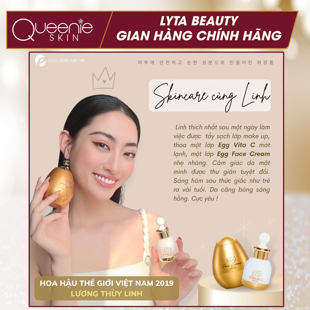 Combo Face Trứng + Vita C Queenie Skin