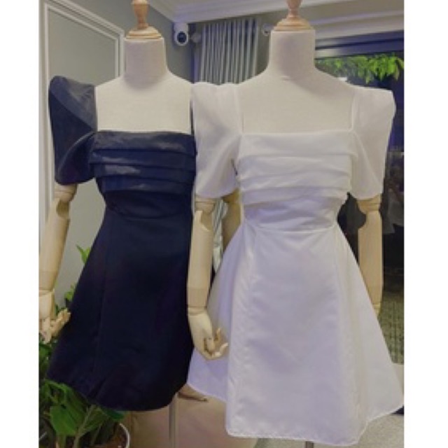 ĐẦM TIỆC TAY PHỒNG CỔ VUÔNG PHỐI VOAN  h7