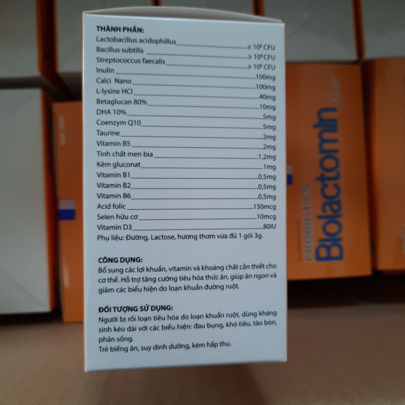 Men tiêu hóa men gói Probiotics BIOLACTOMIN GOLD - Hộp 30 gói kích thích tiêu hóa cân bằng vi sinh đường ruột