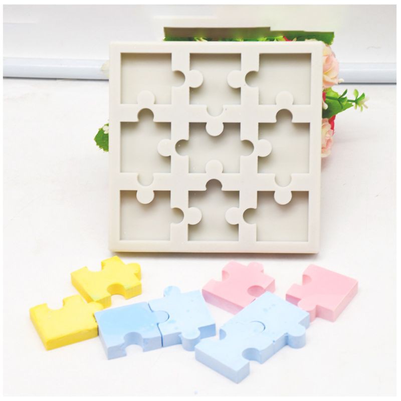 YOI Puzzle Piece Resin Mold Silicone Puzzle Crayons Maker Silicone Mold Art Crafts