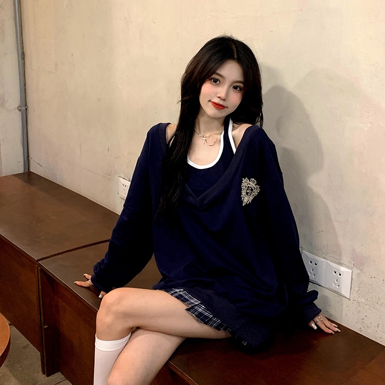 Bộ hai áo khoác sweater mỏng dáng rộng cổ chữ v tay dài phong cách Hàn Quốc cho nữ | BigBuy360 - bigbuy360.vn