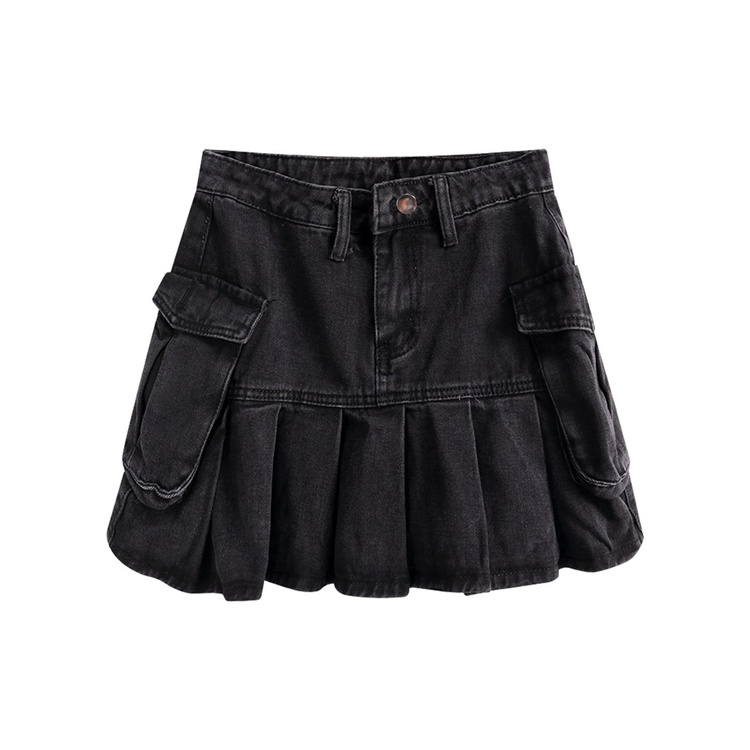 Chân váy jean xếp ly Thucucstore Chân váy bò dáng A phong cách năng động hàng chuẩn Quảng Châu loại 1