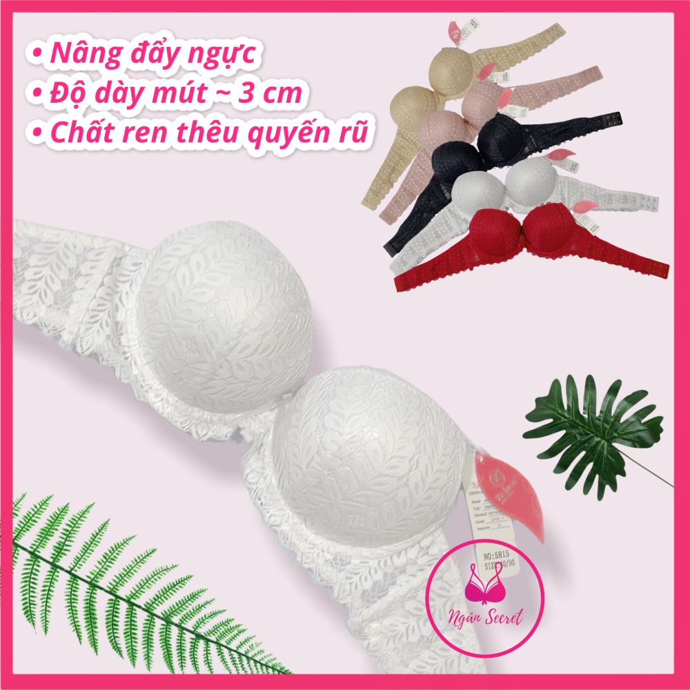 Áo lót, áo ngực nâng Thái ren có gọng, Cup lớn nâng ngực, đệm 3cm hàng đẹp màu xinh