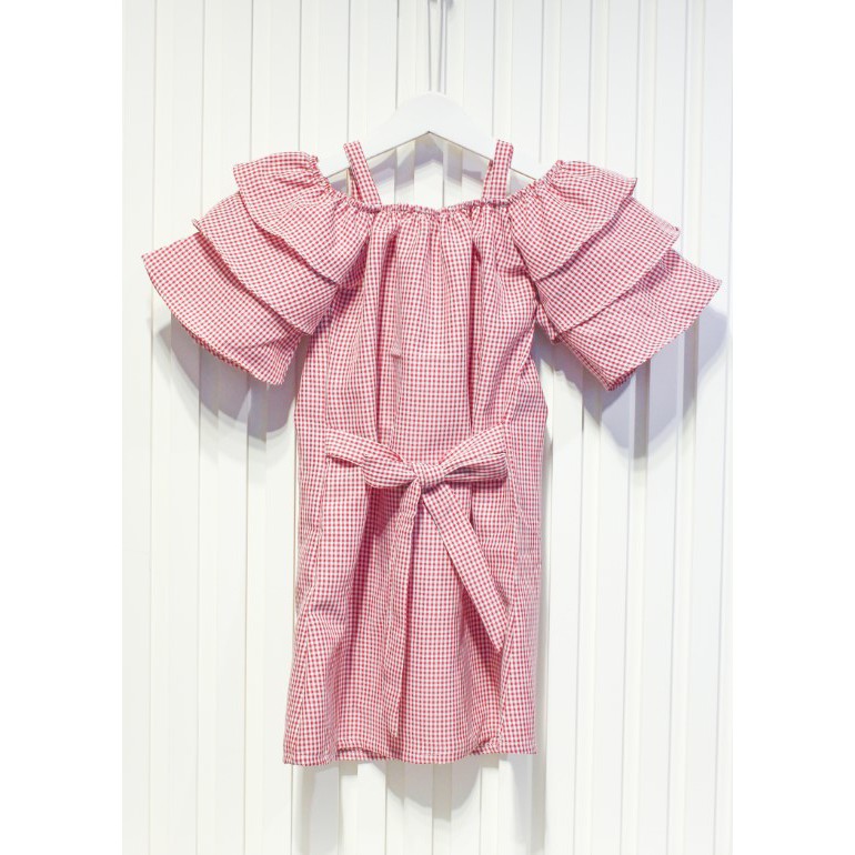 Đầm hai dây rớt vai tay phồng dễ thương cho bé gái, chất liệu cotton mềm mại, mát mẻ, thoáng mát mồ hồ tphcm- Jadiny