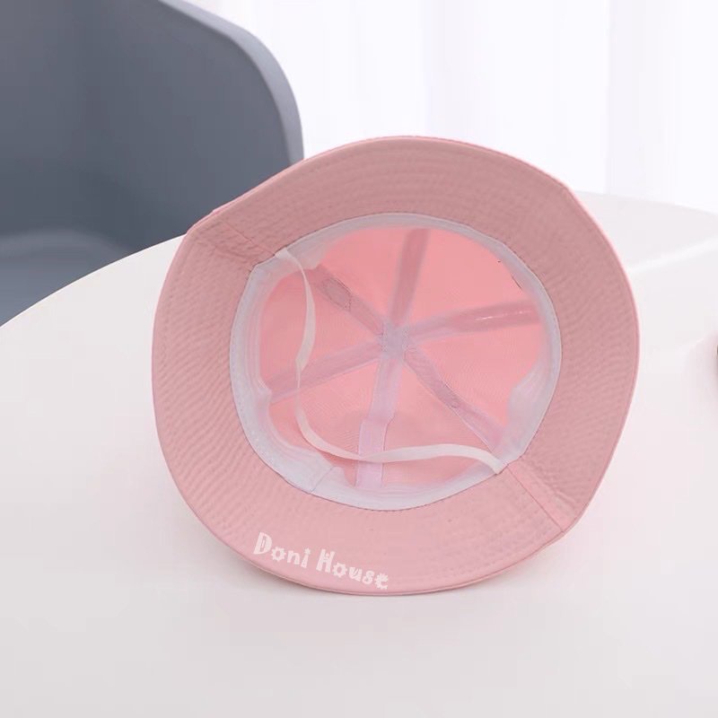 [Bé 1-3 tuổi] Nón Bo Vành Tròn Mũ Tai Bèo Có Quai Cho Bé Gái Từ 1 2 3 Tuổi Vòng Đầu 50cm Hình Gấu Dễ Thương NVT11 - Doni