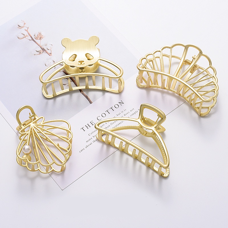 Kẹp Tóc Kim Loại Đính Ngọc Trai Giả Phong Cách Hàn Quốc Chất Lượng Cao