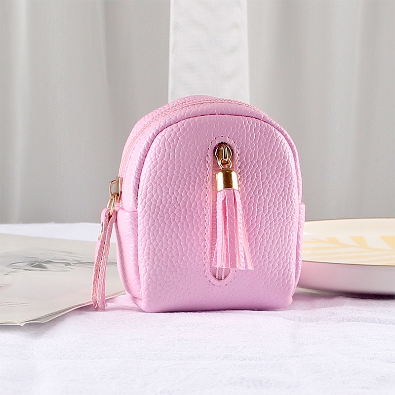 Ví Đựng Tiền Xu mini Đa Năng Có Khóa Kéo Đôi Giá Đỡ