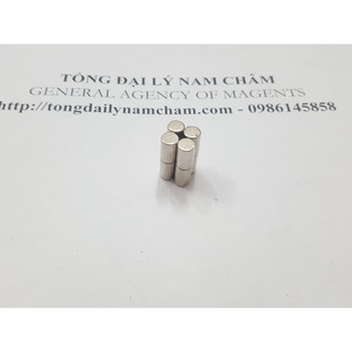Nam châm viên 6x10mm trắng đất hiếm