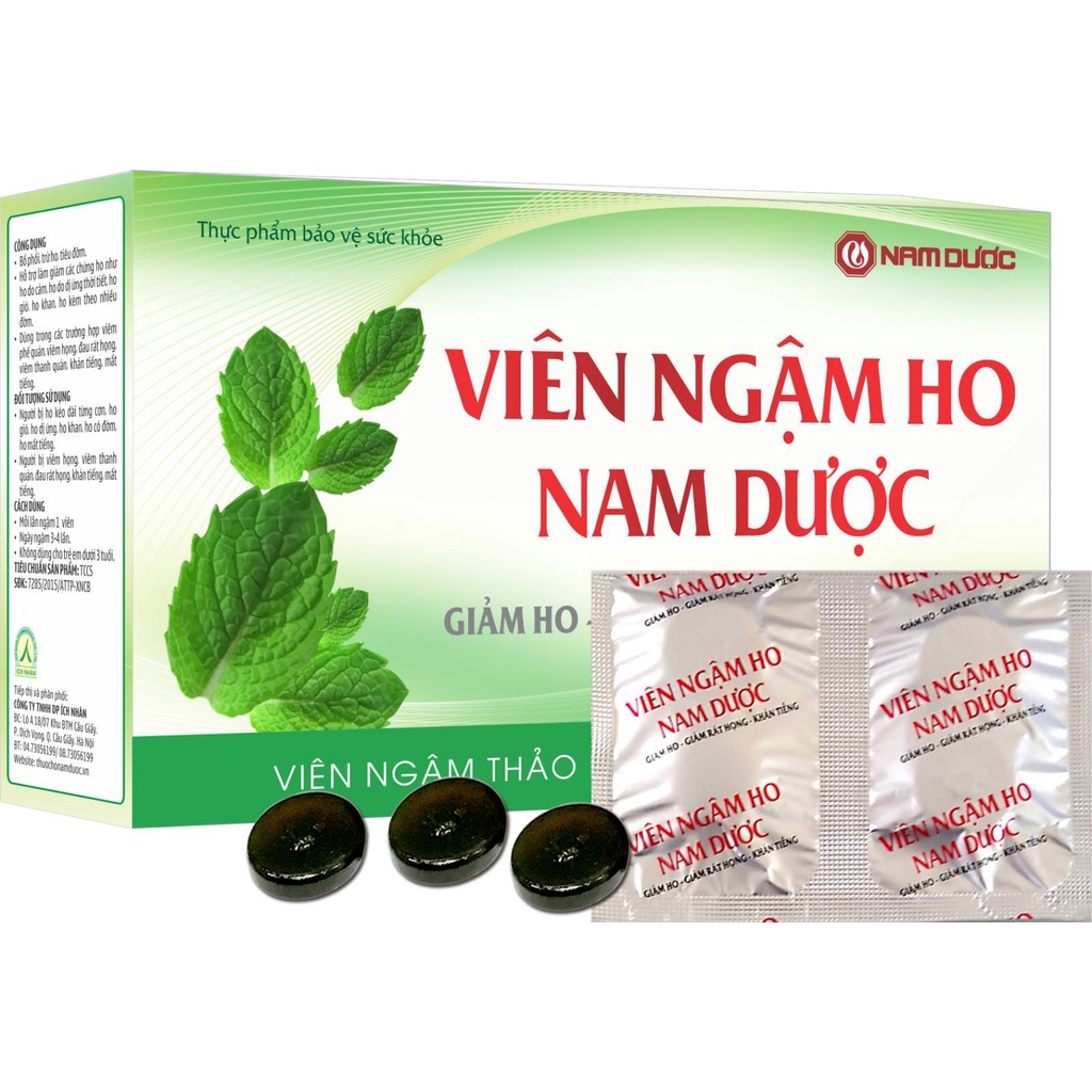 VIÊN NGẬM HO NAM DƯỢC – Hỗ trợ giảm cơn ho, bổ phổi, tiêu đờm, viêm phế quản (40 viên)