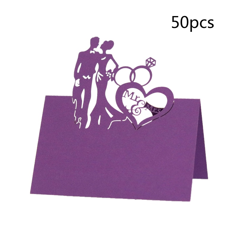 Thẻ Tên Để Bàn Tiệc Cưới Hình Trái Tim Phong Cách kiss MRS