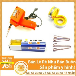 Mỏ hàn xung + 2 cuộn thiếc và nhựa thông+tặng kèm 2 đầu hàn thay thế