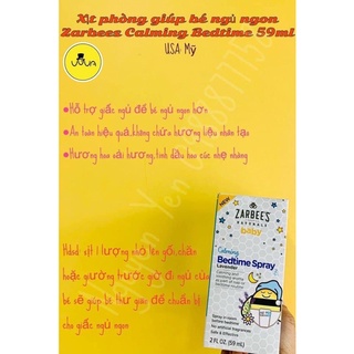Xịt phòng giúp bé ngủ ngon zarbee's 𝗡𝗮𝘁𝘂𝗿𝗮𝗹𝘀 𝗕𝗮𝗯𝘆 𝗖𝗮𝗹𝗺𝗶𝗻𝗴 𝗕𝗲𝗱𝘁𝗶𝗺𝗲 𝗦𝗽𝗿𝗮𝘆 𝘄𝗶𝘁𝗵 𝗟𝗮𝘃𝗲𝗻𝗱𝗲𝗿