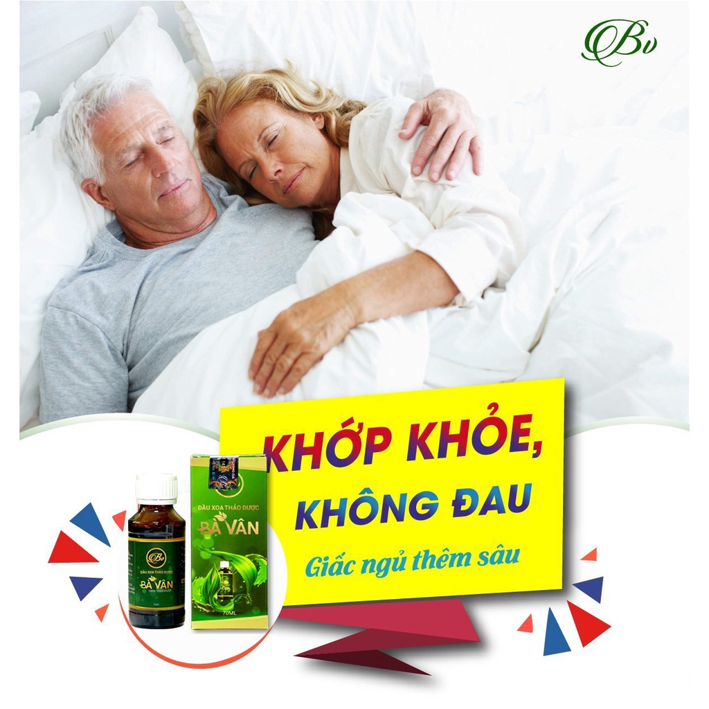 Dầu xoa bóp thảo dược Bà Vân, Xoa Bóp Dược Liệu Giảm đau nhức mỏi cơ Cảm Cúm, 70ml