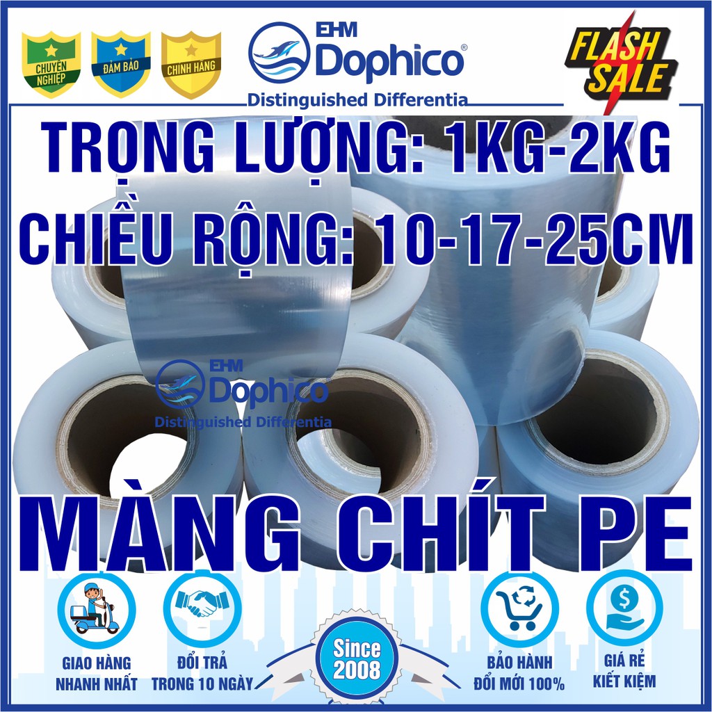 [25cm/17cm/10cm x 1kg/2kg] Màng chít PE – Dùng cuốn bọc hàng hoá