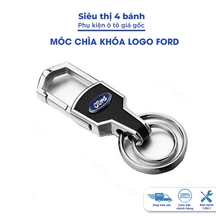 Móc khóa da cao cấp logo hãng Ford ranger ecosport escape wildtrak everest