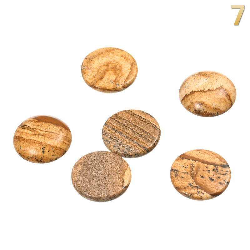 Bộ 20 Viên Đá Cabochon Tròn Tự Nhiên Dùng Làm Nhẫn