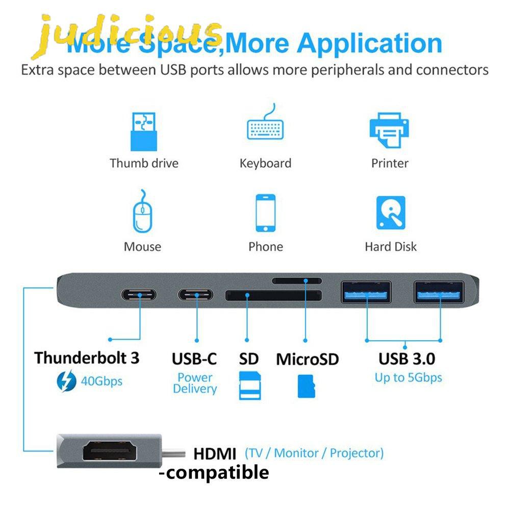 Bộ Chuyển Đổi Hub Usb 3.1 Type-C Sang Hdmi 4k Thunderbolt 3 Usb C Cho Macbook Pro / Air | BigBuy360 - bigbuy360.vn