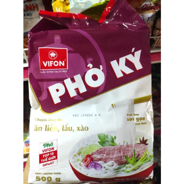 Phở ký Vifon gói 500g, chuyên dùng cho ăn liền, lẩu và xào