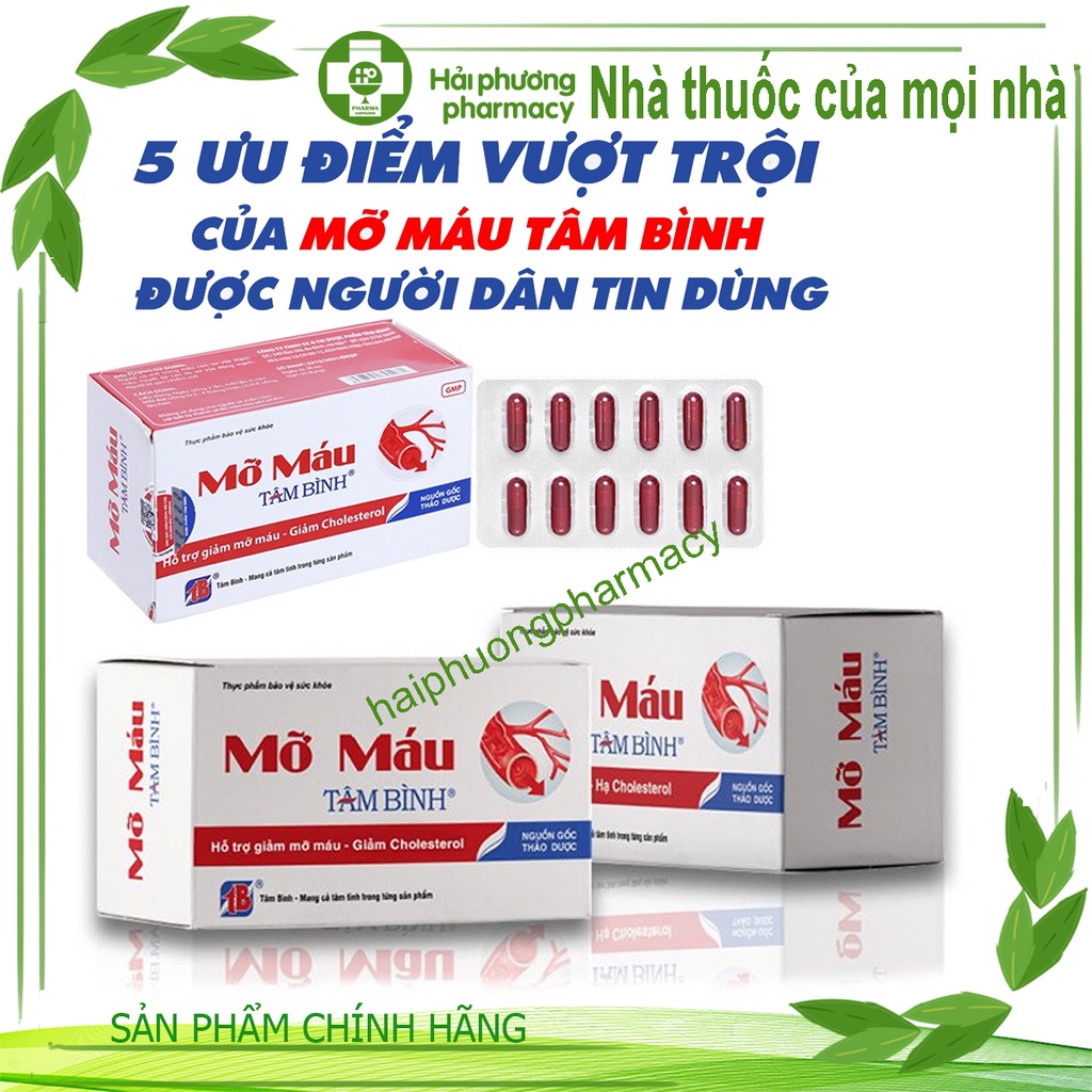 [CHÍNH HÃNG] Mỡ máu Tâm Bình - Hỗ trợ giảm mỡ máu, giảm mỡ gan