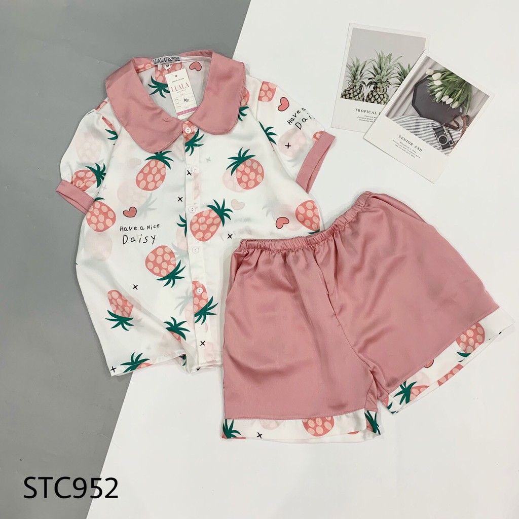 Bán Sỉ Lẻ SLL Pijama Lụa Satin Cao Cấp Mềm Mịn Thấm Hút Mồ Hôi - Bộ Mặc Nhà Cộc Đùi Thiết Kế Tay Dơi Xinh Xắn | BigBuy360 - bigbuy360.vn