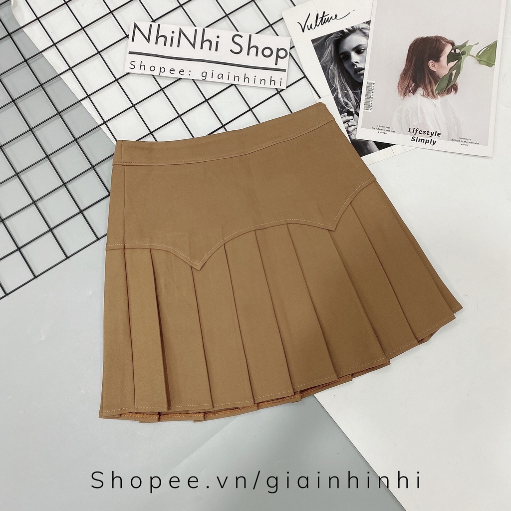 Chân váy xếp ly cạp cao có lót quần, Chân váy xòe dáng ngắn thể thao CV06 - NhiNhi Shop | BigBuy360 - bigbuy360.vn