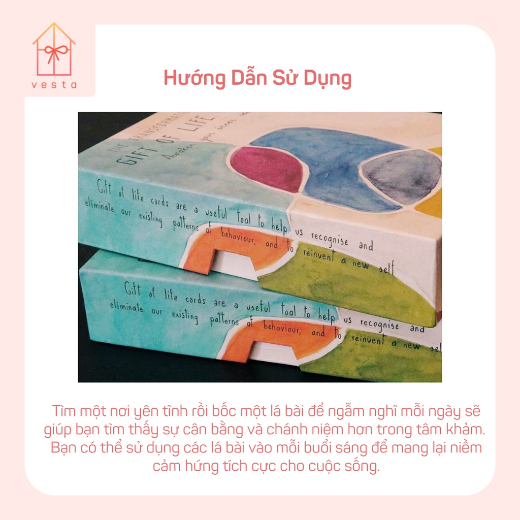 Bộ thẻ bài Quà tặng cuộc sống Gift of life | Lá bài thông điệp ý nghĩa cuộc sống cho bản thân gồm 36 lá