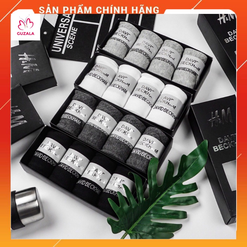 Hộp 4 Đôi Tất HM DAVID BECKHAM Cổ Ngắn, Cổ Cao, Vớ Chất Cotton Cao Cấp Khử Mùi Chống Hôi Chân FullBox Siêu Sang _ TSDL41