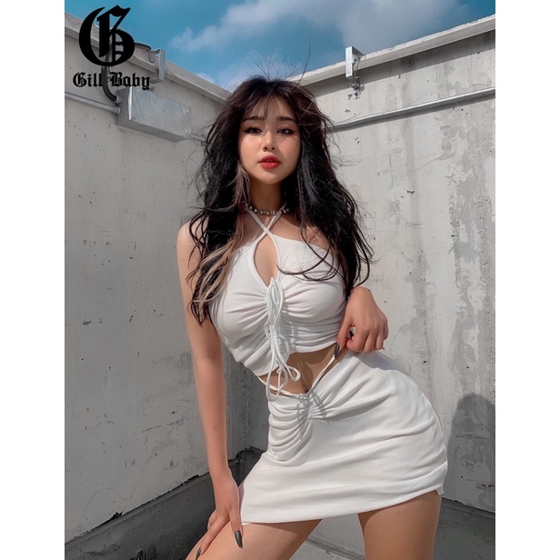 GILLBABY | Áo croptop cổ yếm cột dây mặc được 2 kiểu cực sexy (POLLY TOP)