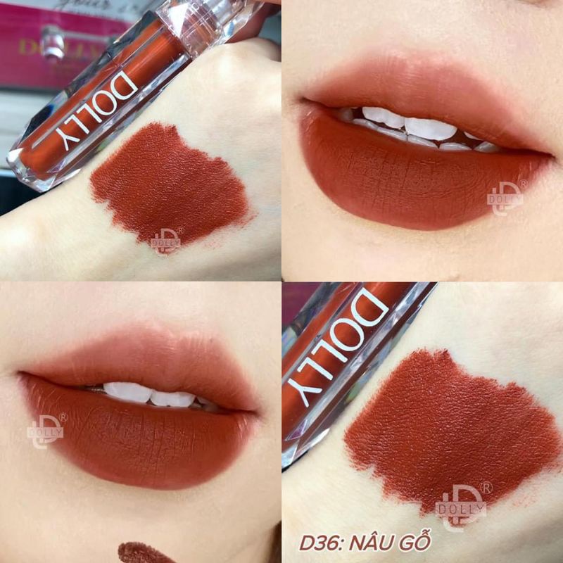 Son kem lì Dolly Diamod velvet màu Nâu Gỗ mềm mịn môi | BigBuy360 - bigbuy360.vn