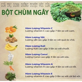 Bột chùm ngây cho bé ăn dặm. trắng da, sạch mụn.