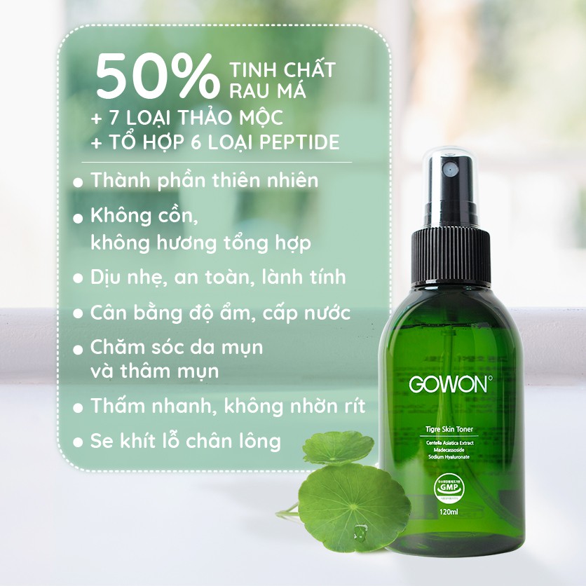 Bộ 3 Sản Phẩm Rau Má Gowon Chăm Sóc Da Mụn Và Phục Hồi Da Tổn Thương