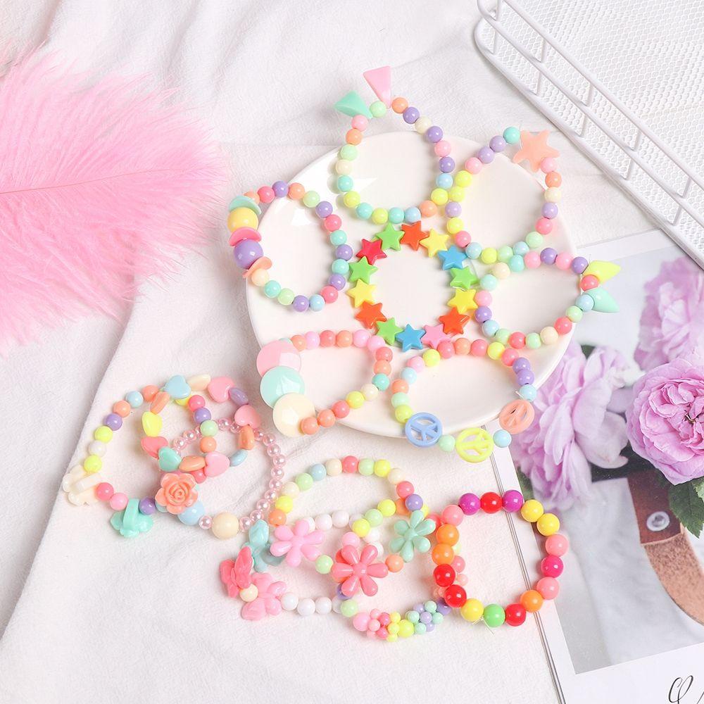 LUOL 1 Bộ Hạt Nhựa Hình Bướm / Hoa / Ngôi Sao Xinh Xắn Làm Quà Tặng Sinh Nhật Cho Bé