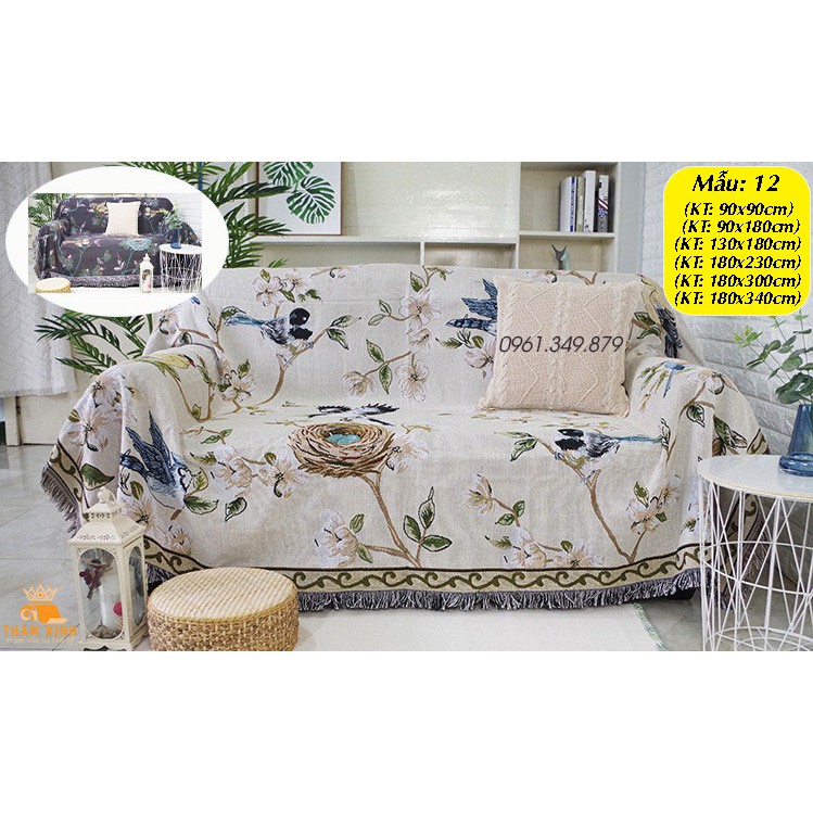 [Sẵn Hàng] Khăn Thảm Trải Sofa Chống Bụi Bẩn - Trang Trí, Thảm Sofa Họa Tiết Thổ Cẩm