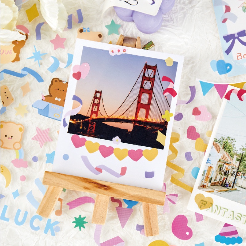 Hình dán ruy băng họa tiết đáng yêu nhiều kiểu dùng trang trí nhật ký / điện thoại tiện lợi