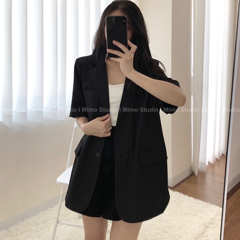 BLAZER ĐEN TAY NGẮN / BRALETTE / SHORT ĐEN