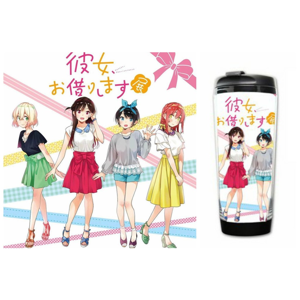 Bình nhựa đựng nước in hình Kanojo Okarishimasu DỊCH VỤ THUÊ BẠN GÁI nhiều mẫu anime chibi tiện lợi dễ thương xinh xắn