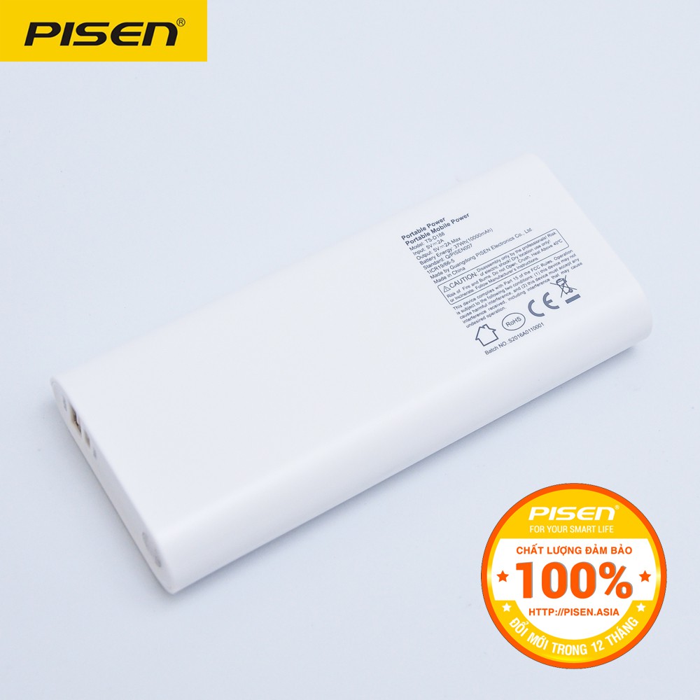 Sạc dự phòng Pisen Portable Power III 10000mAh TS-D182 (Bản nâng cấp)_hàng chính hãng