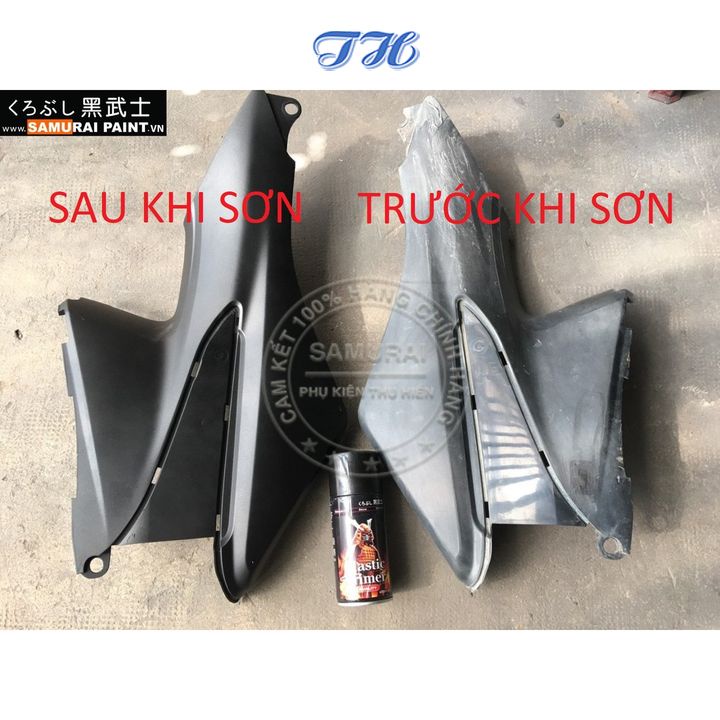 Sơn Xịt Samurai chuyên dùng cho xe máy sơn lót nhựa KPP chống cháy, chống rạn nứt, vòi xịt chống chảy