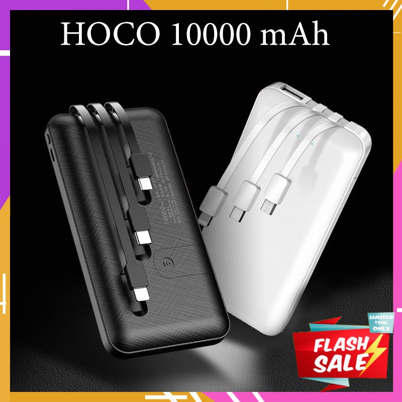 [FREESHIP] [CHÍNH HÃNG] Sạc Dự Phòng HOCO 10000mAh Có 3 Cổng Type C, Lightning, Micro USB Tiện Lợi (có ảnh thật)