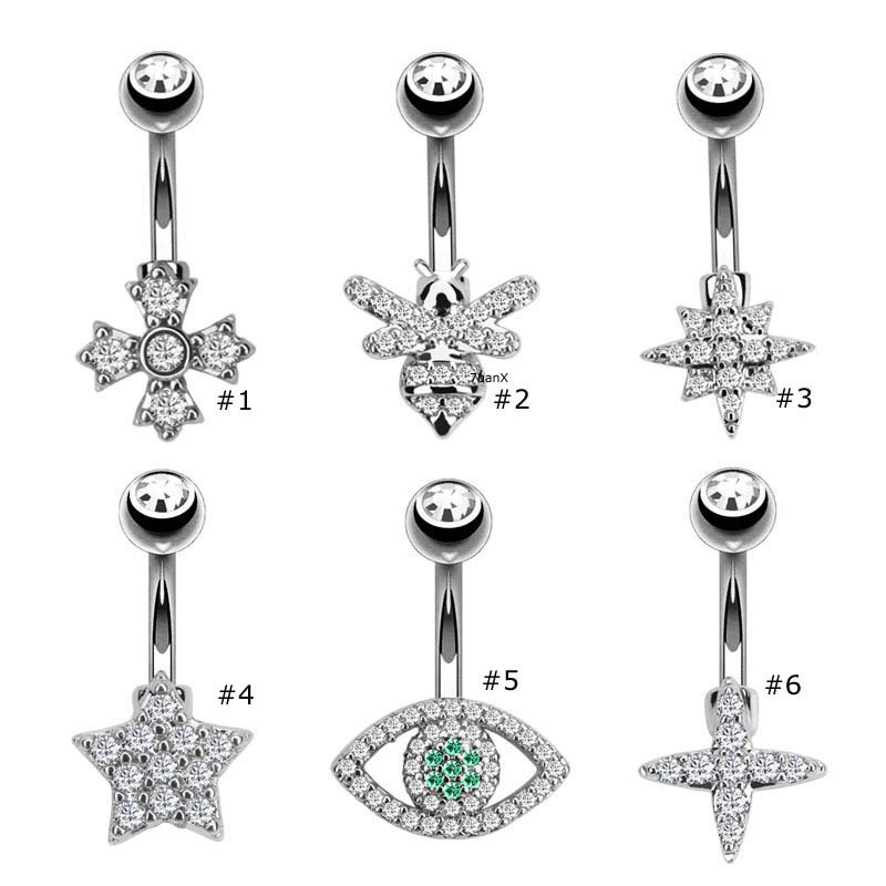Khuyên rốn bằng thép không gỉ cá tính hợp thời trang 14 gauge