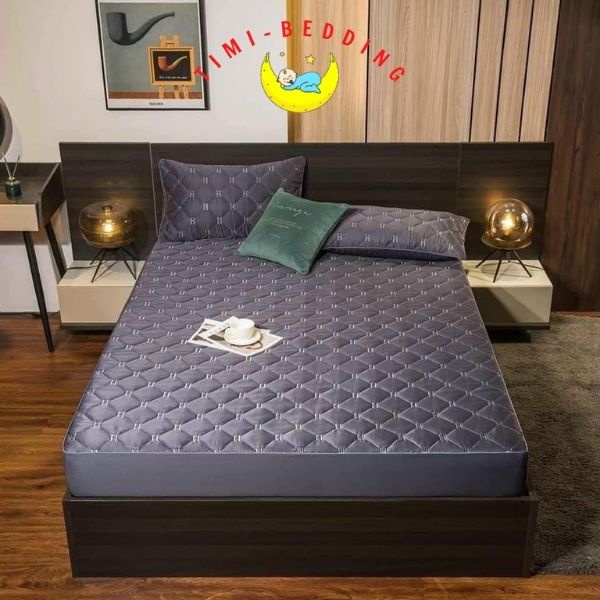 Bộ ga gối lụa chun trần chữ H cao cấp, sang trọng và mát mẻ - Ga chun trần - Timibedding