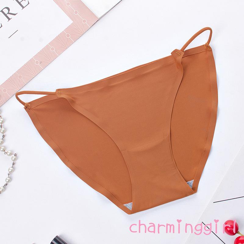 Quần lót không đường may siêu mỏng lưng thấp màu trơn thời trang quyến rũ dành cho nữ